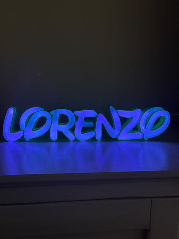 Lampada Luminosa con Nome da Appoggiare – Stampata in 3D
